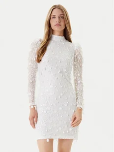 YAS Sukienka koktajlowa 26030914 Biały Slim Fit - Sukienki - miniaturka - grafika 1