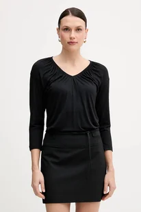 Sisley longsleeve kolor czarny 3Z12L4014 - Bluzki damskie - miniaturka - grafika 1