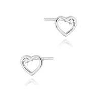 Kolczyki - Złote kolczyki Diament 2 x 0,005ct białe złoto pr. 585 - miniaturka - grafika 1