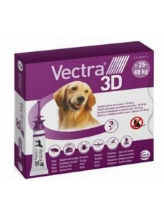 VECTRA 3D Roztwór dla psów 25-40kg na pchły i kleszcze - Artykuły przeciw pasożytom - miniaturka - grafika 1