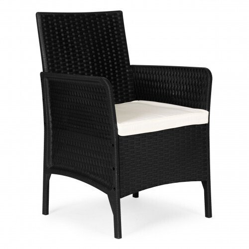 vidaXL Fotel ogrodowy z poduszką 150kg rattan