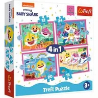 Puzzle - Trefl Rodzina Rekinów Puzzle 4w1 Viacom Baby Shark o Wysokiej Jakości Nadruku dla Dzieci od 3 lat 34378 - miniaturka - grafika 1