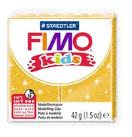 Masy plastyczne - Staedtler Masa plastyczna termoutwardzalna Kids, złota brokatowa, 42g, kostka - miniaturka - grafika 1