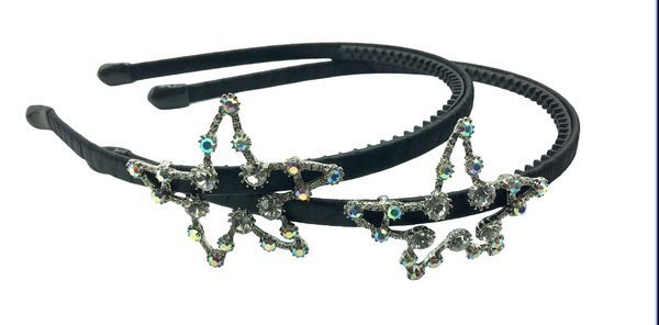 Elegancka złota opaska do włosów z kwiatami i motylami