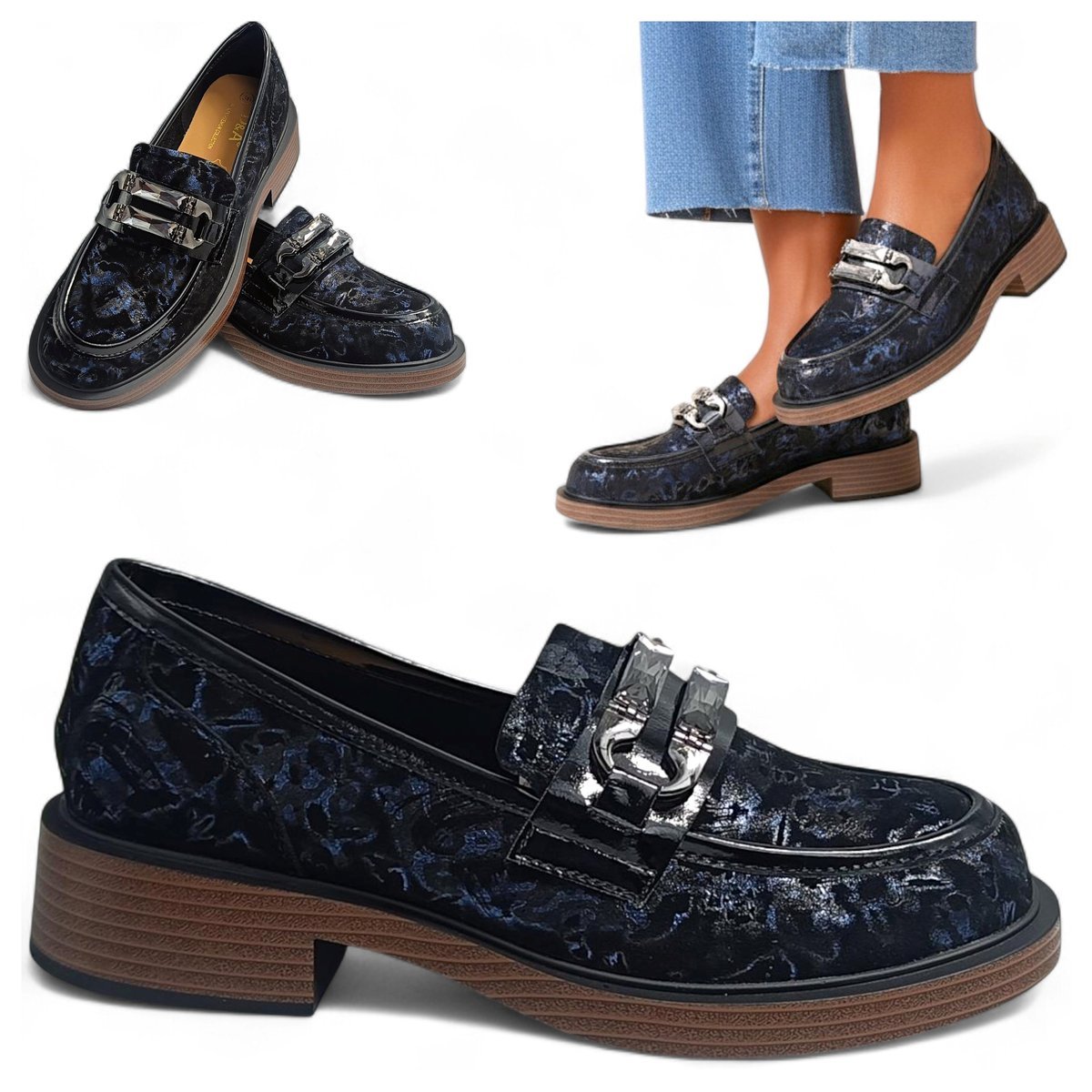 Mokasyny Damskie SKÓRZANE Eleganckie Wsuwane Lordsy Jesień Czarne Barski 37