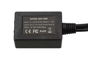 EXTRALINK 1 PORT GIGABIT POE INJECTOR WITH 10-30V TO 48V INVERTER - Akcesoria do serwerów - miniaturka - grafika 1