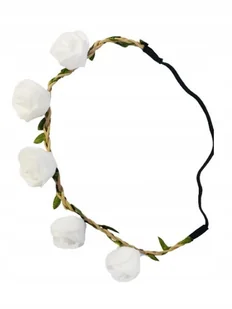 Biały Wianek ślub, komunia, wesele, panieński - Ozdoby do włosów - miniaturka - grafika 1