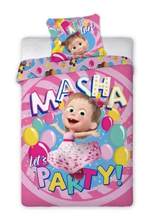 Pościel Masha Masza Niedźwiedź 140x200 Party - Pościel dla dzieci - miniaturka - grafika 1