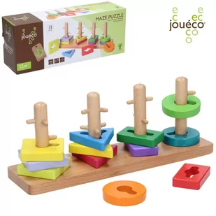 Joueco Joueco Drewniana łamigłówka puzzle Kształty 80024 - Układanki dla dzieci - miniaturka - grafika 1