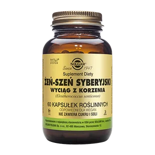 Solgar Żeń-szeń syberyjski 60 kaps. # DARMOWA WYSYŁKA TT000771 - Suplementy naturalne - miniaturka - grafika 1