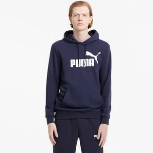 M Bluza Puma Essential Big Logo Hoodie TR 586688-06 granatowy M - Bluzy męskie - miniaturka - grafika 1
