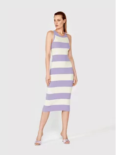 Sukienki - Simple Sukienka codzienna SUD076 Fioletowy Slim Fit - grafika 1