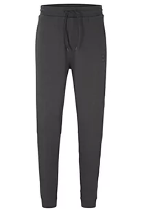 BOSS Męskie spodnie dresowe Sestart z bawełny frotte z naszywką z logo, Dark Grey22., XL - Spodenki męskie - miniaturka - grafika 1