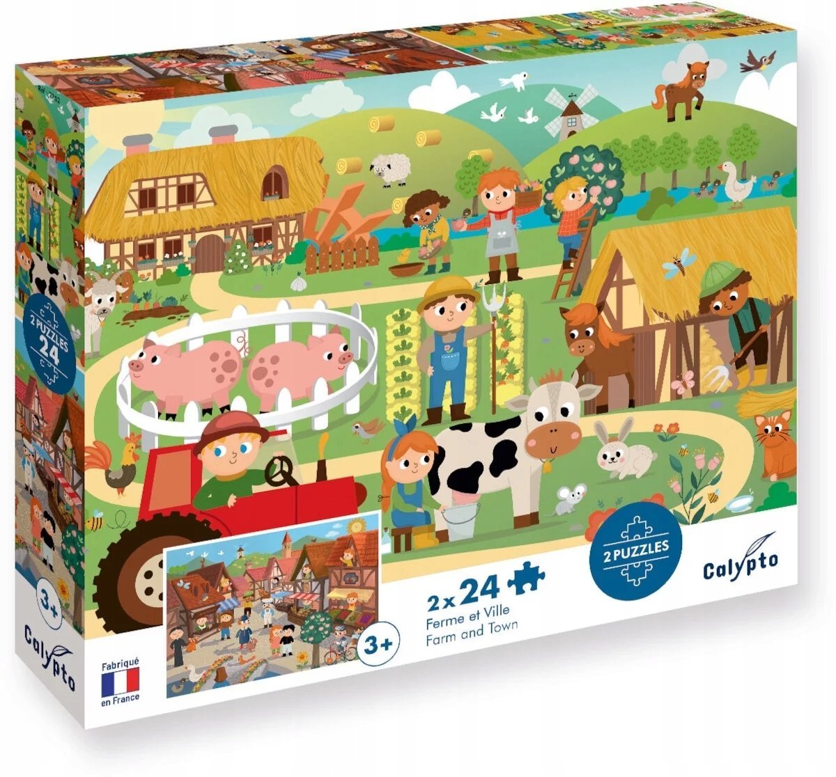 Puzzle 2x24 elementy Miasto i Farma Calypto