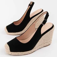 Espadryle damskie - Montevita Klin Esparto Balenci7 Czarny - miniaturka - grafika 1
