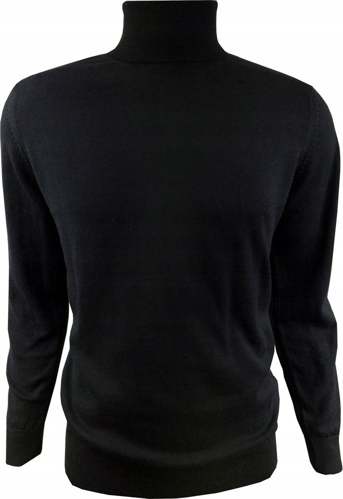 anagre sweter męski z dzianiny ciepły sweter z golfem sweter z golfem dla mężczyzn sweter z golfem regular fit 100% bawełna rozmiar XXL czarny