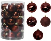 Bombki - Bombki Choinkowe Zestaw Komplet Dekoracje Brązowe Sysd1688-038 - miniaturka - grafika 1
