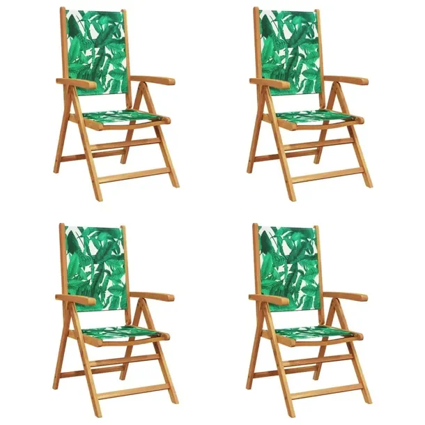 Zielone składane krzesło ogrodowe z drewna akacjowego 57 x 70 x 81-109 cm