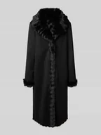 Sukienki - Płaszcz z mieszanki wiskozy ze sztucznym futrem - miniaturka - grafika 1