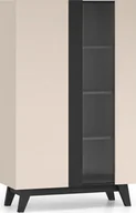 Witryny - Witryna wysoka FRESHION 02 2D kaszmirowa/czarna ML MEBLE - miniaturka - grafika 1