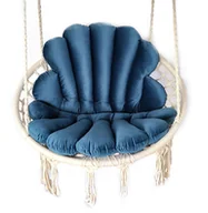 Poduszki ogrodowe - 2 PODUSZKI na FOTEL KOKON HUŚTAWKE HAMAK DOM Ogród 110cm MUSZLA/Granat - miniaturka - grafika 1
