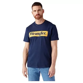 Koszulki męskie - Wrangler T-shirt męski, grantowy, L - grafika 1