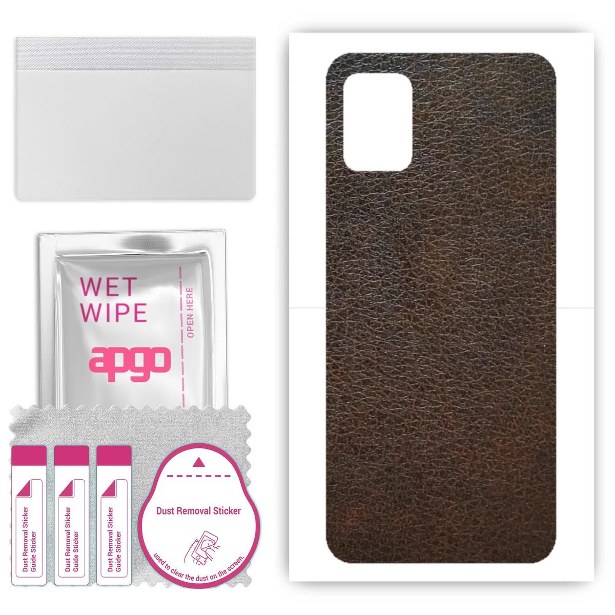 Folia naklejka skórka strukturalna na TYŁ do Samsung Galaxy A31 - Skóra Brązowa - apgo SKINS