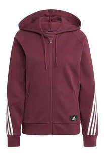 Bluza damska Adidas Future Icons 3-Stripes z kapturem bordowa rozsuwana-XS - Bluzy damskie - miniaturka - grafika 1