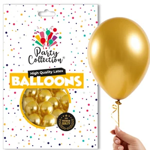 Balony Złote Chrom 13cm Dekoracja Balonowa Premium 100szt Do Girland Roczek - Baby shower i roczek - miniaturka - grafika 1