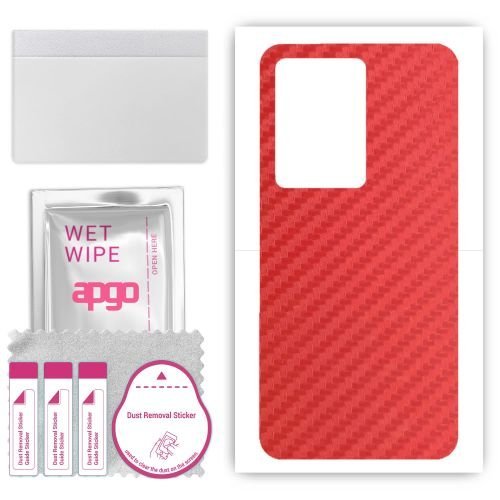 folia naklejka skórka strukturalna na TYŁ do Vivo V30 SE - Carbon Czerwony - apgo SKINS