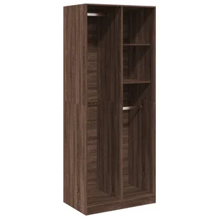 vidaXL Szafa dębowa brązowa 80x50x200 cm materiał drewnopochodny - Szafy - miniaturka - grafika 1