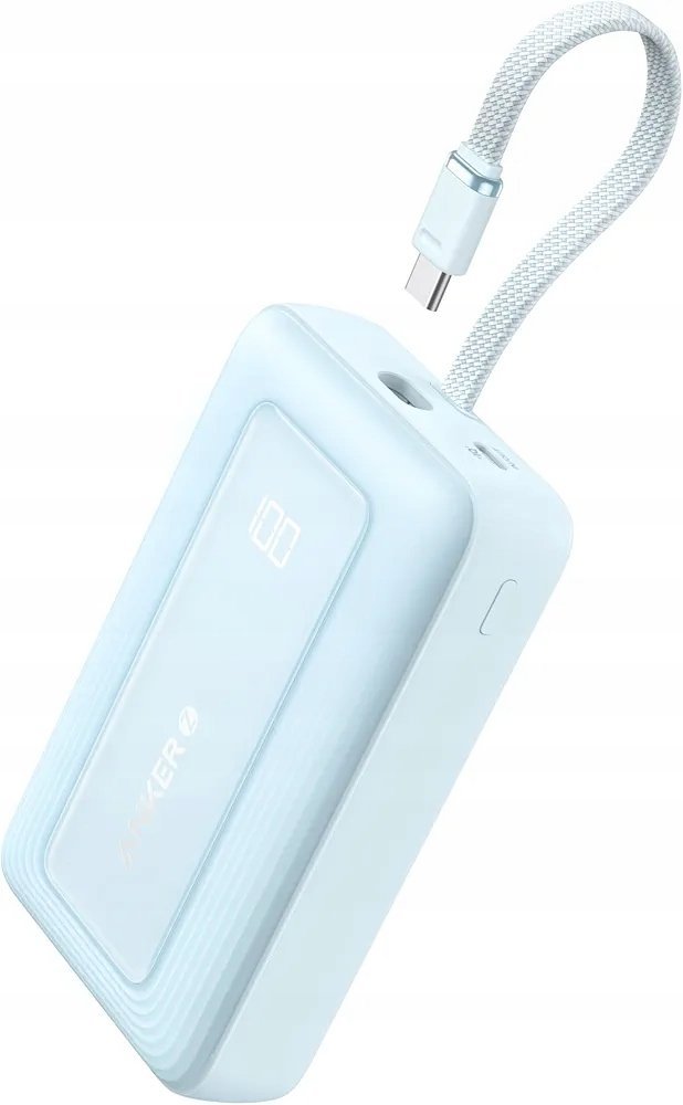 Powerbank Anker Zolo 20000 mAh 30W z wbudowanym kablem USB-C Niebieski