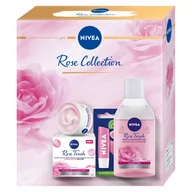 Zestawy kosmetyków damskich - Nivea Rose Collection XMASS - zestaw (Krem-żel 50ml + Płyn micelarny 400ml + Pomadka do ust 4,8g) - miniaturka - grafika 1