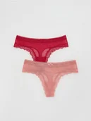 Majtki damskie - Reserved - Majtki typu stringi 2 pack - fuksja - miniaturka - grafika 1