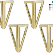 Zawiasy, okucia i inne akcesoria - 4 nogi meblowe puste (15 cm, złote), nogi stołowe metalowe - miniaturka - grafika 1