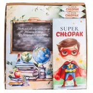 Zestawy upominkowe - PREZENT na DZIEŃ CHŁOPAKA gotowa paczka szkoła przedszkole notes i czekolada - miniaturka - grafika 1