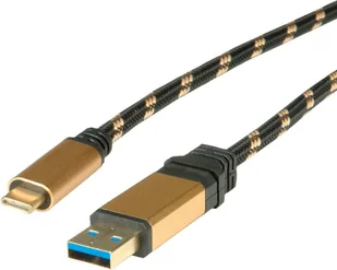 Roline USB 0.5M Kabel USB 3.2 Gen 2 (3.1 Gen 2) USB A USB C Czarny, Złoty - Kable USB - miniaturka - grafika 1