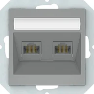 Gniazdka elektryczne - Harry Potter COMP SOCKET 2PL GREY KLRJ45-26E2-02 QR - miniaturka - grafika 1