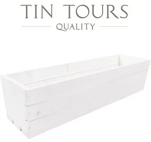 BIAŁA DREWNIANA SKRZYNKA NA KWIATY I ZIOŁA 60x18x15 cm - Donice - miniaturka - grafika 1