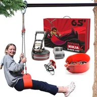 Zabawki interaktywne dla dzieci - Tyrolka ogrodowa FOFANA Ninja Warrior Zipline - miniaturka - grafika 1
