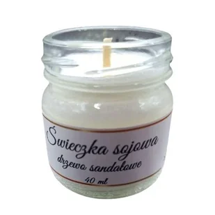 Świeczka Sojowa Ręcznie Robiona Drzewo Sandałowe 40 ml. Biały Słoiczek - Świece Świeczka Sojowa Ręcznie Robiona Drzewo Sandałowe 40 ml. Biały Słoiczek - Świece - miniaturka - grafika 1