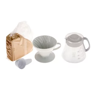 Hario Zestaw V60 Dripper & Pot White drip + serwer + filtry 8412-uniw - Zaparzacze i kawiarki - miniaturka - grafika 1