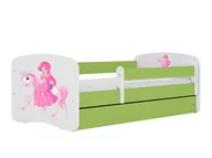 Łóżka dla dzieci i młodzieży - Łóżko dla dziecka, barierka, Babydreams, księżniczka na koniu, zielone - miniaturka - grafika 1