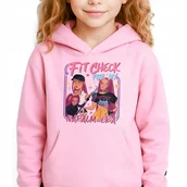 Bluzy dla dziewczynek - Bluza Dziecięca Różowa Z Kapturem NAPALM ERA Muzyka Bajka Kpop Wz - 128 cm - miniaturka - grafika 1