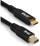 Kable komputerowe i do monitorów - CLUB3D CAC-1561 kabel DisplayPort 2 m Mini DisplayPort USB Type-C Czarny - miniaturka - grafika 1