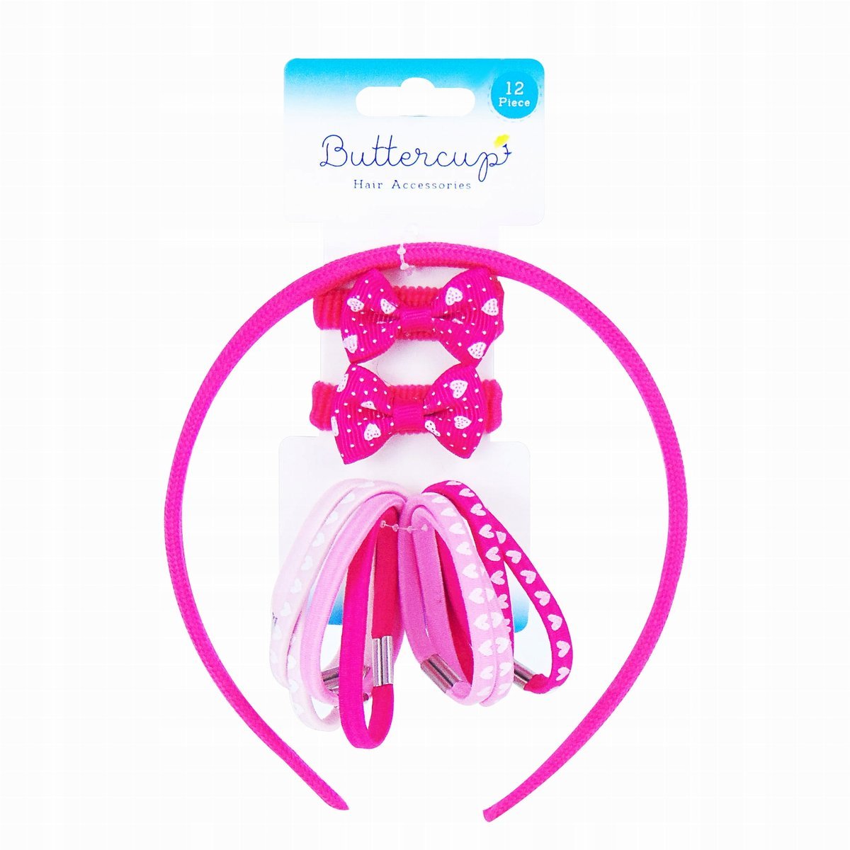 Zestaw opaska i gumki do włosów 12 szt