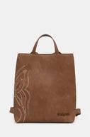Torebki damskie - Desigual plecak REPRISE GOODALL SAND damski kolor brązowy mały z aplikacją 24WAKP37 - miniaturka - grafika 1