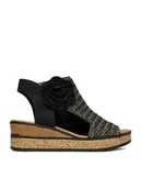 Sandały damskie - Rieker Sandały CEO-63791-01 Czarny - miniaturka - grafika 1