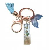 Breloki - Breloczek z literą I - plażowy urok, piękna ozdoba do kluczy - miniaturka - grafika 1