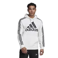 Bluzy męskie - adidas Męska bluza z kapturem M Bl3s FL HD, biała/czarna, L, biały i czarny, L - miniaturka - grafika 1